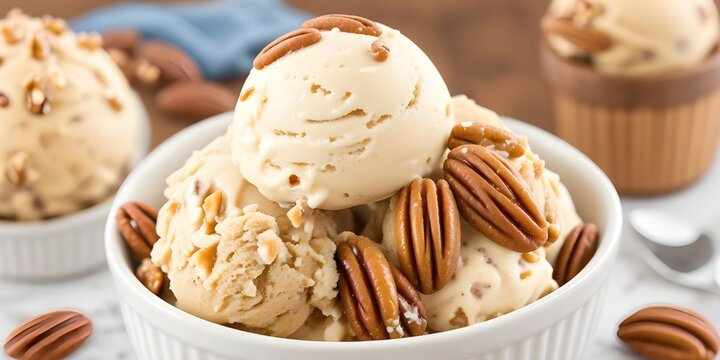 Butter Pecan ice cream is a rich, buttery, and nutty ice cream flavor, pecans toasted in browned butter