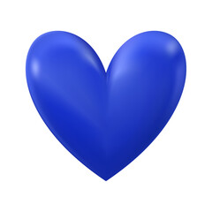 blue heart cartoon icon sign or symbol valentine romance concept on white background 3d illustration