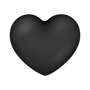 Vector black heart love isolated on white background