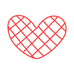 Vector flat heart on white background