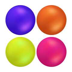 Vector colorful spheres isolated on white background