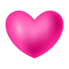 Vector pink heart isolated on white background