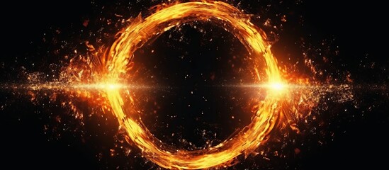 Circle of fire for staging a movie stunt generate AI - obrazy, fototapety, plakaty