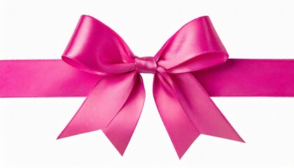 Pink Ribbons with Bow on white background 