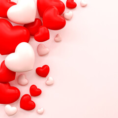 Happy valentine's day Illustration heart icon 3d rendering for composition