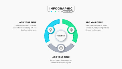 Vector circle diagram infographic design template with 3 steps or options