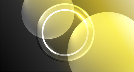 Neon glass circle copyspace for your text or product presentation geometric background. Vector illustration For Wallpaper, Banner, Background, Card, Book Illustration, landing page
