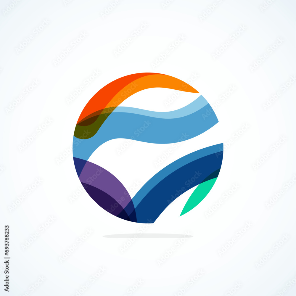 Poster Abstract circle logo - minimalist emblem, timeless and universal shape of circle. Unique logo represent range of brands and concepts, encapsulating simplicity and creativity in single, iconic image