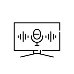 Smart TV. Personal voice assistant. LED tv digital. Pixel perfect, editable stroke icon