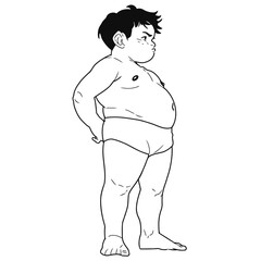 Manga Boy Full Body Pose 05