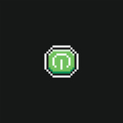 Fototapeta premium this is on button icon in pixel art with simple color and black background ,this item good for presentations,stickers, icons, t shirt design,game asset,logo and your project.