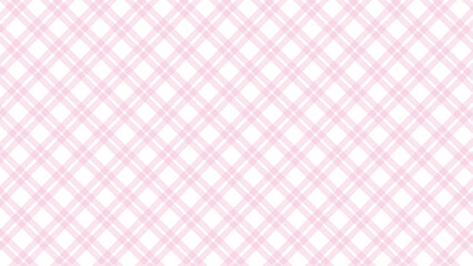 Diagonal pink and white plaid stripes background