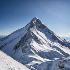 A scenic mountain peak covered in snow