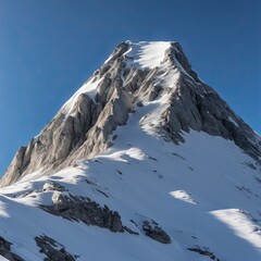 A scenic mountain peak covered in snow