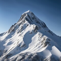 A scenic mountain peak covered in snow