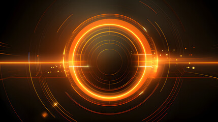 orange Abstract technology background circles digital hi-tech technology design background. concept...