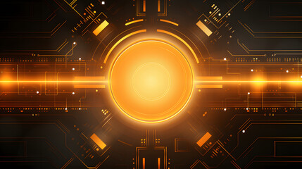 orange Abstract technology background circles digital hi-tech technology design background. concept innovation. vector illustration