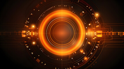 orange Abstract technology background circles digital hi-tech technology design background. concept innovation. vector illustration