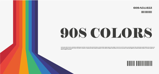 90s theme abstract rainbow background