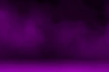 Foto op Canvas purple concrete marble stone floor with smoke float use as background for advertising. abstract neon violet background, smoke, smog. empty dark scene, neon light, spotlights. concrete floor. © WONGSAKORN