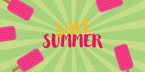 Hello summer! Beautiful bright background with inscription.Vector summer background. Template,wallpaper,background with the inscription Hello Summer