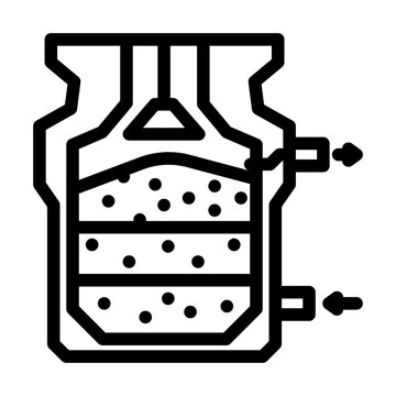 gasification biomass energy line icon vector. gasification biomass energy sign. isolated contour symbol black illustration