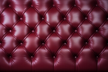 Close up of burgundy upholstered wall paneling, surface material texture