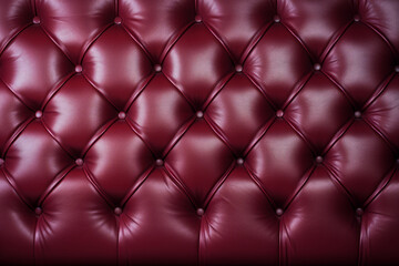 Fototapeta premium Close up of burgundy upholstered wall paneling, surface material texture