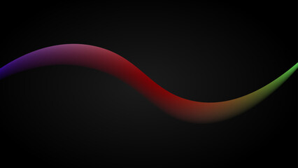 Abstract wave of shape on black background. 2024 Happy New Year background with colorful waves on black background.suit for banner, flyer, card, or brochure cover. Vector illustration