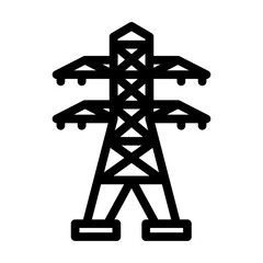 power lines electric line icon vector. power lines electric sign. isolated contour symbol black illustration