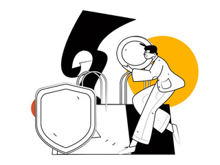 Holiday shopping people doing e-commerce online shopping flat vector concept operation hand drawn illustration
