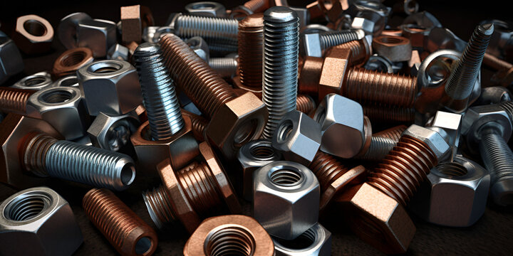 A Big Group Of Screws And Nuts With Some Type Of Hex Nut Included Background 
