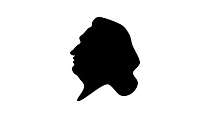Samuel Johnson, black isolated silhouette
