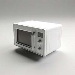 Fototapeta premium a 3d microwave oven on a gray background