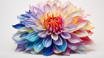 a mesmerizing visual of a single flower, its intricate details and vibrant colors magnified against the clean white surface, representing the awe-inspiring complexity of nature's creations.