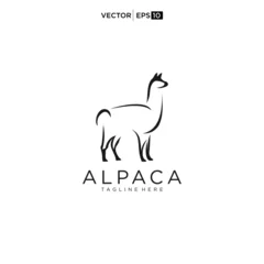 Foto auf Alu-Dibond alpaca logo design icon vector silhouette © nurvika