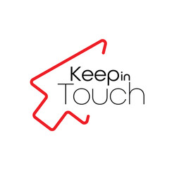 keep in touch sign on white background
