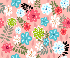 a beautiful pattern of flowers and leaves