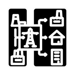 distributed generation electric glyph icon vector. distributed generation electric sign. isolated symbol illustration