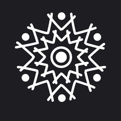 Snowflake design drawing, snow icon vector