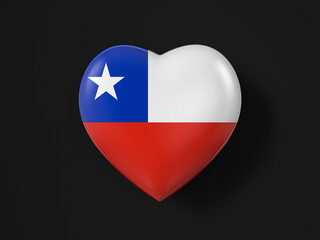 Chile heart flag