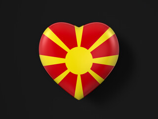 Obraz premium North Macedonia heart flag