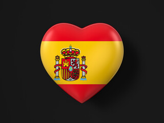 Obraz premium Spain heart flag