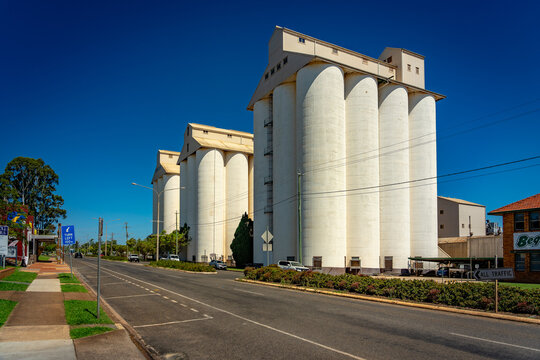 Kingaroy, QLD, Australia - Dec 6, 2023: Kingaroy Peanut Silos