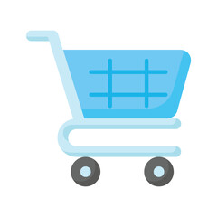 Shopping cart icon in trendy style, editable vector