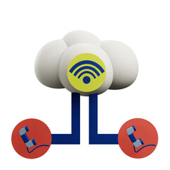 3 D illustration of voip icon