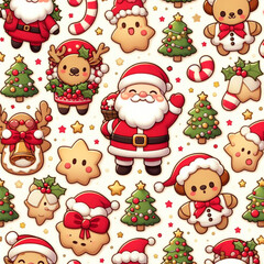 xmas pattern with santa claus