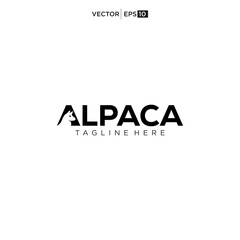 alpaca logo design icon vector silhouette