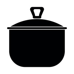 Pot black icon on white background