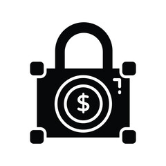 Dollar coin inside padlock showing concept icon of secure payment, financial protection vector